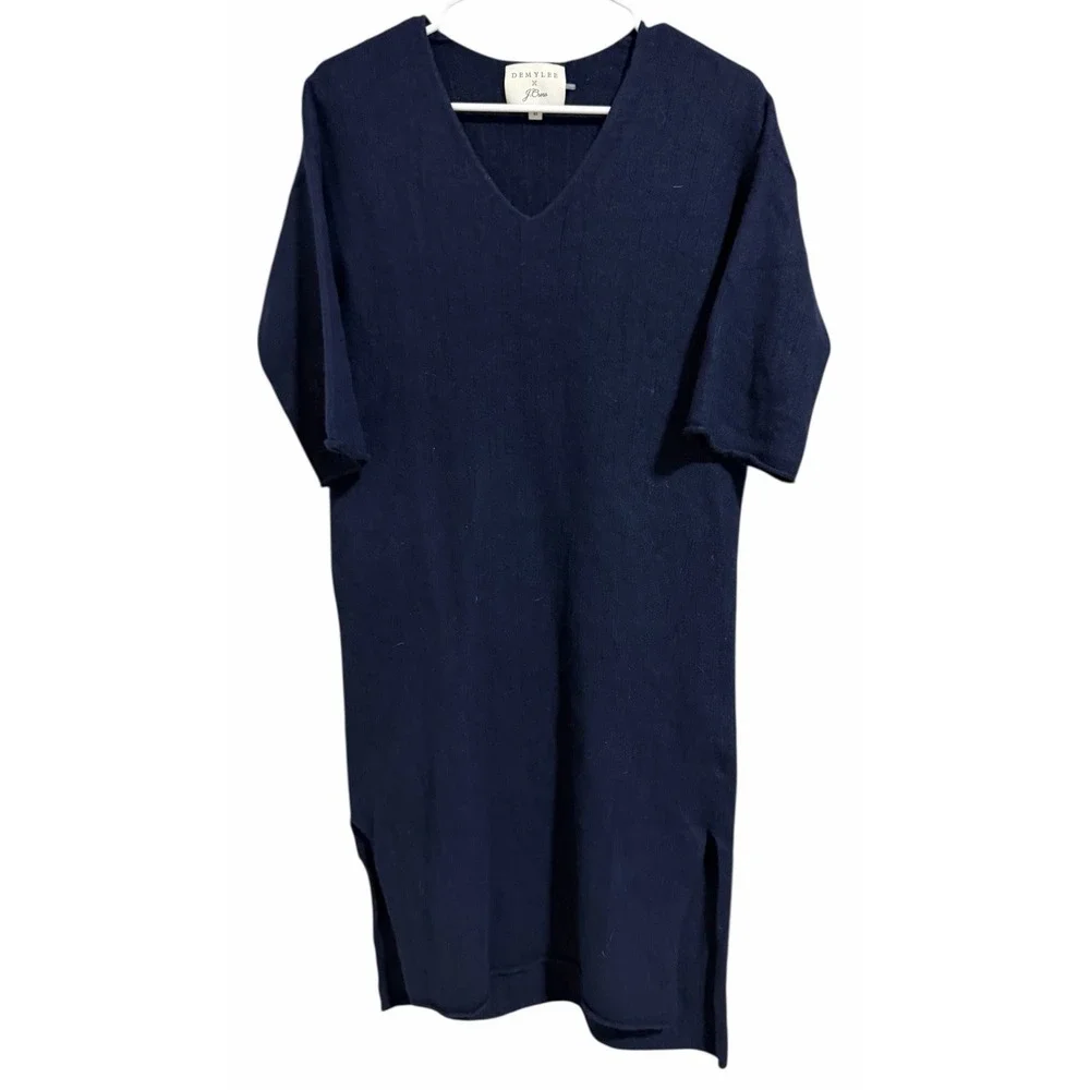 J. Crew x Demylee‎ Ribbed Merino Wool Dress Navy Blue Women's Size XS